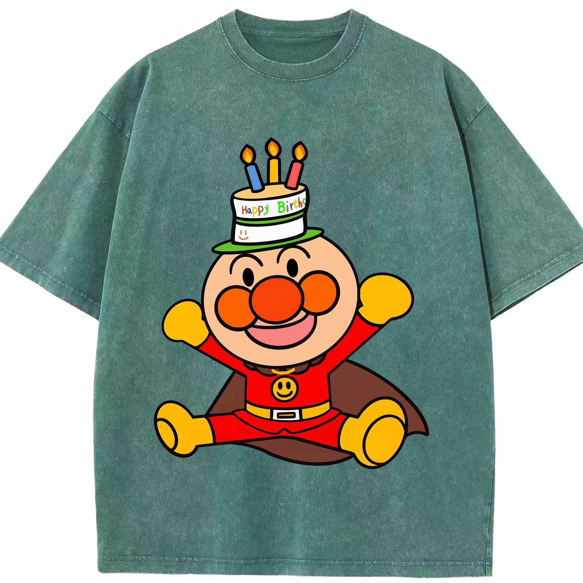 （画像用） アンパンマン Anpanman 綿100% ヴィンテージ風 半袖Tシャツ（フロントプリント）